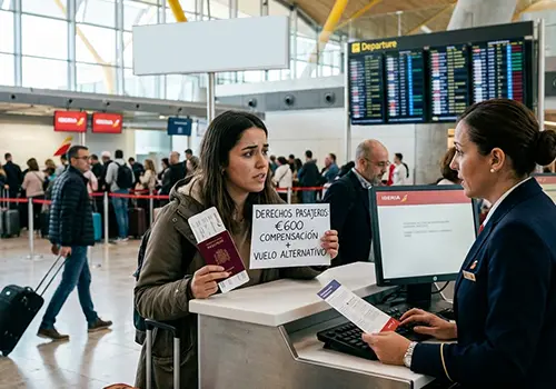 Overbooking en Iberia 2026: Tu derecho a 600 € y un nuevo vuelo TripMozzo