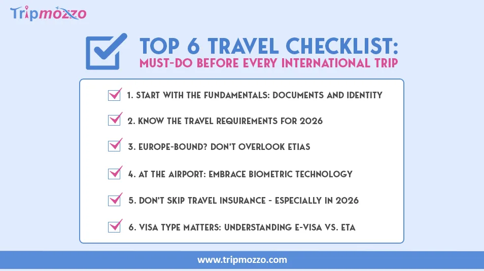Top 6 Travel Checklist: Must-Do Before Every International Trip TripMozzo
