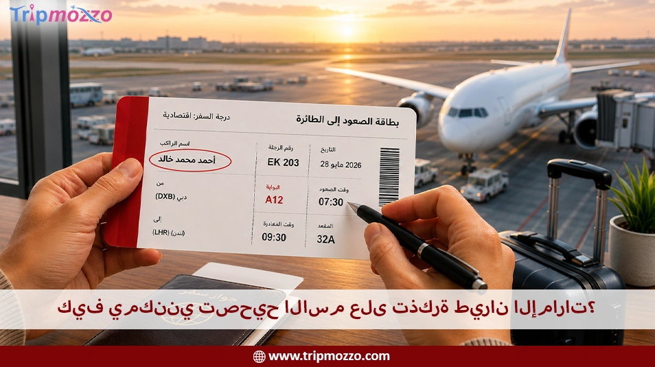 كيف يمكنني تصحيح الاسم على تذكرة طيران الإمارات؟ TripMozzo