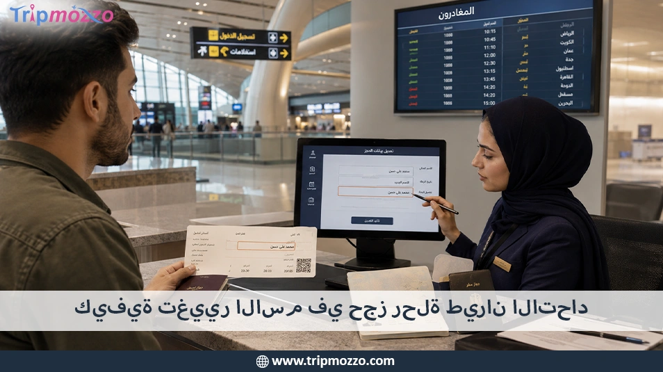 كيفية تغيير الاسم في حجز رحلة طيران الاتحاد TripMozzo